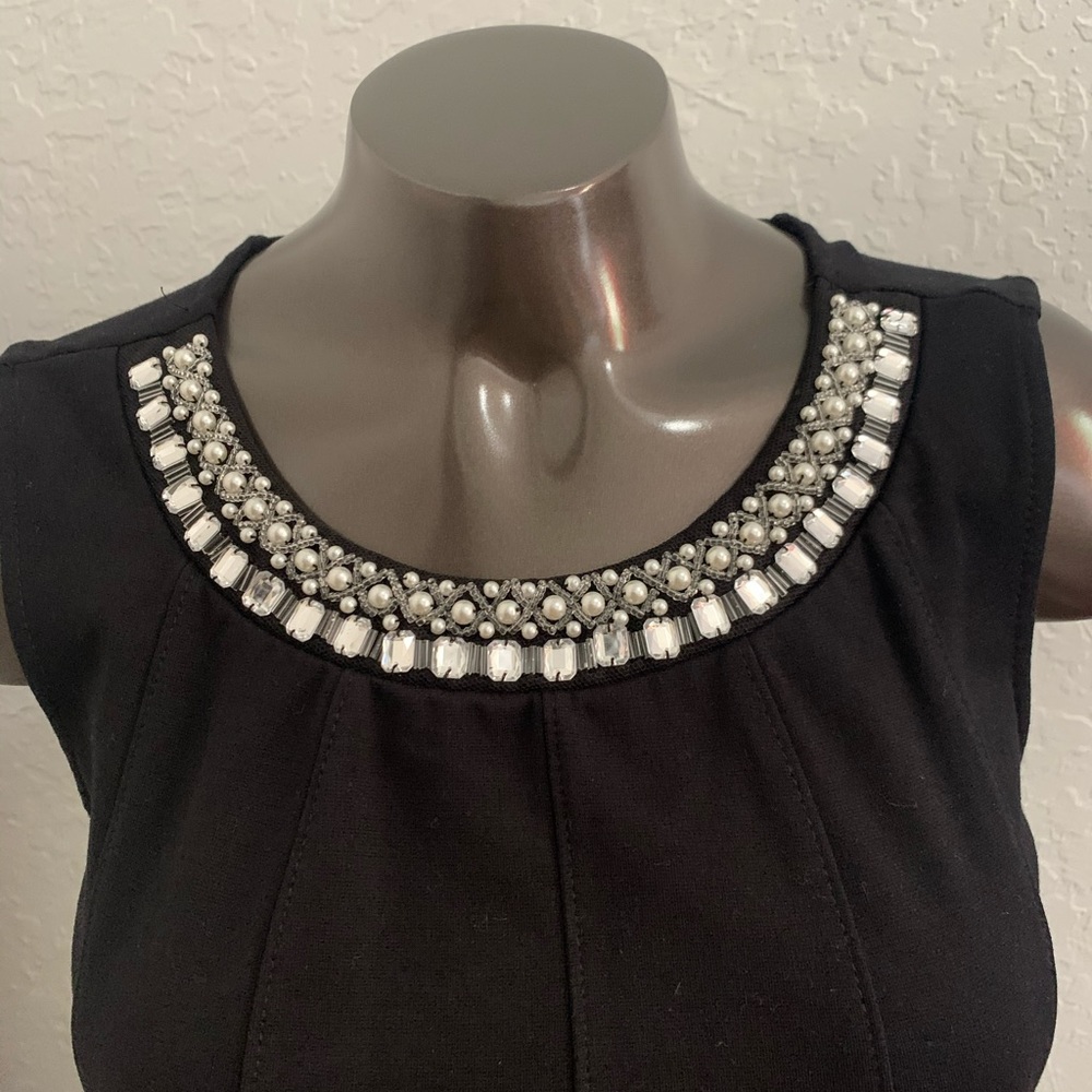 Black dress with gems on neckline - Picture 2 of 5